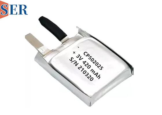 Paketlithium-Manganbatterie SER CP502025 weiche von Batterie 3.0V Li-MnO2