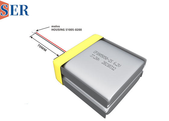 CP505050-2S LiMnO2 Lithium-Mangan-weiche Satz-Batterie CP1005050-2S 6.0V 6000mAh