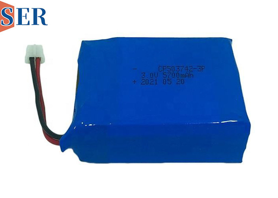 Kundengebundener weicher Primärlithium-batterie-Satz CP503742-3p 3.0V 5700mAh