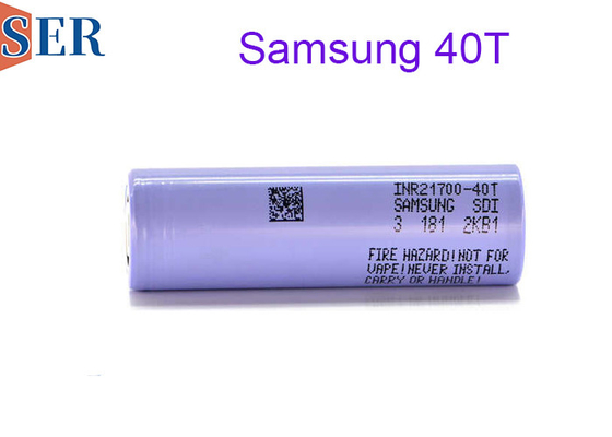 Hochentladungstyp INR21700 40T Samsung Li-Ionenbatterie 3.6V Zylindrische wiederaufladbare Batterie für Elektrowerkzeuge