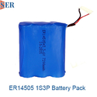 Lithium-Metallbatterie ER14505 Li SOCL2 der Batterie-1S3P 3.6V 7.2V 10.8V ER 2/3A Größen-2/3A