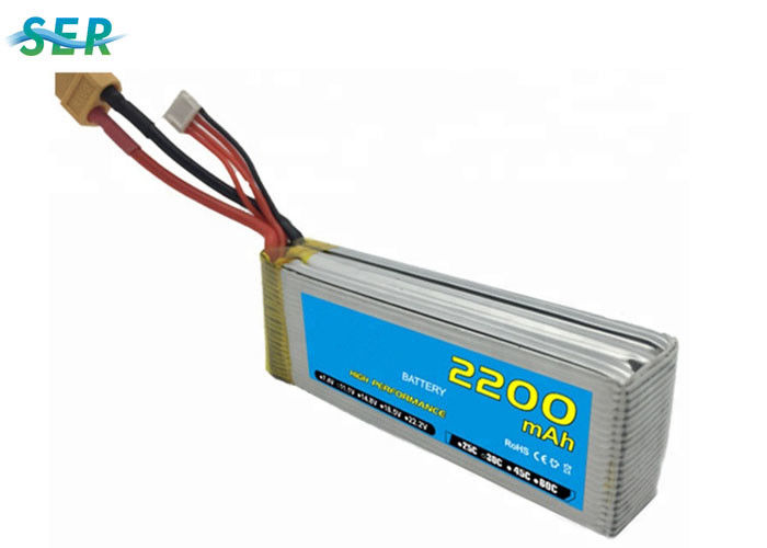 Quadratische Form-Fernsteuerungsautobatterie-Sätze, RC-Boots-Batterie 25C 11.1V 2200mAh