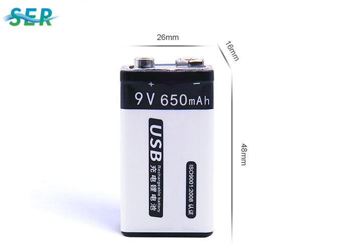 Lithium-Batterie-Satz 650mAh der hohen Kapazitäts-9V wieder aufladbar für Meter/Feuermelder