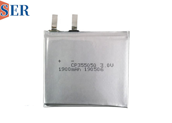 Lithium-Mangan-Dioxid-Beutel-Batterie 3.0V 1900mAh ultra dünne Batterie-CP355050 weiche verpackende