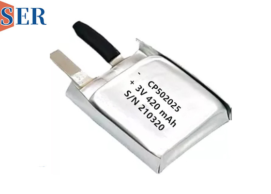 CP502025 Li-MnO2 weiches ultra dünnes langes Leben der Batterie-Beutel-Zellen550mah für die Tierspurhaltung