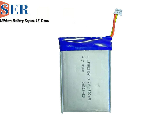 Rechteckiger einzelliger Satz 2.75wh 1900mAh Li-Ion Polymer Batteriess 3.7V flach prismatisch
